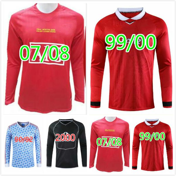 

07 08 90 92 99 00 retro vintage classic ince 8 giggs 11 1998/99 beckham 7 soccer jersey camisa football shirts kit camiseta futbol maillot, Black;yellow