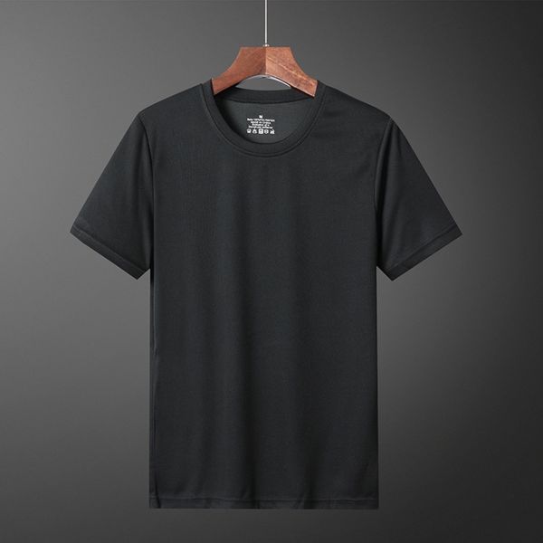 

m-9xl summer thin quick-drying short-sleeved t-shirt men's solid color printable men's short t-shirt, Black;red