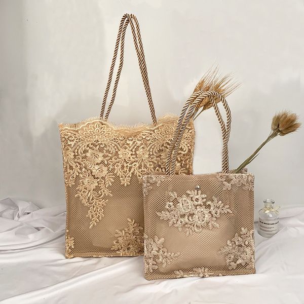 

fashion handbag 2020 shoulder bag womens large capacity hollow designer straw vintage beach ladies casual tote lace nylon new bags