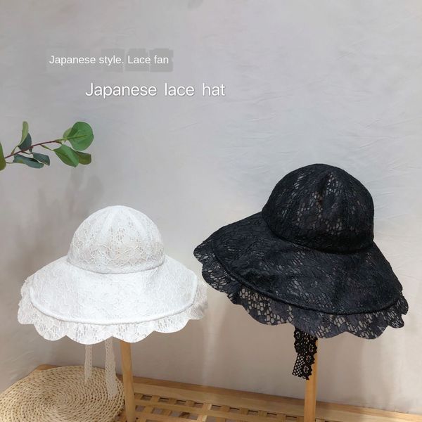 

children's 2020 summer new bucket bucket basin fisherman big eaves lace fisherman hat basin hat y080, Yellow