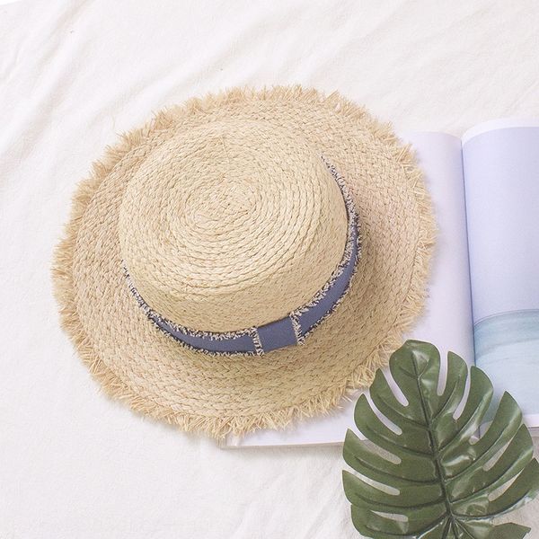 

summer travel beach hipster lafite straw all-match sun sun female korean style straw hat hat hat, Blue;gray