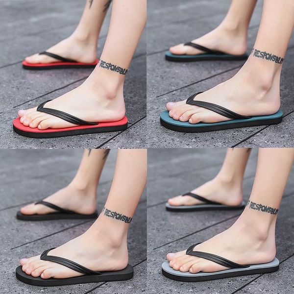 

men's shoes designer sandals and slippers summer tide brand flip flops fashion casual non-slip wear-resistant outdoor beach shoe, Black