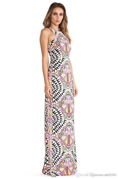 

women dress fashion summer halter sleeveless vest sling paisley digital print split elegant lady casual long dresses skirt size s-xl, Black;gray