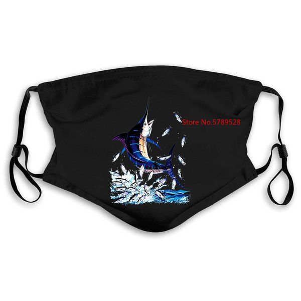 

blue marlin out of water with little fishes fishing cartoon men new mask women kids pm25 rwjup