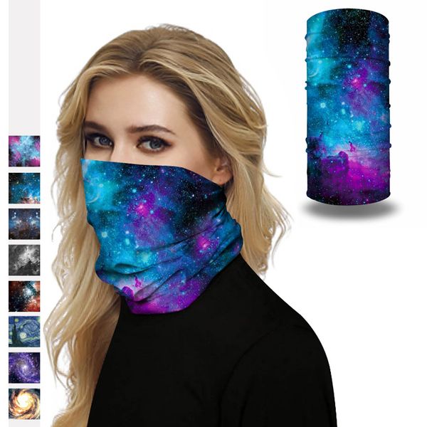 

Quick-selling pop-up model star-printed hoodless hoodie carnival mask neckscarf holiday mask outdoor headscarf handkerchief. 3D printing