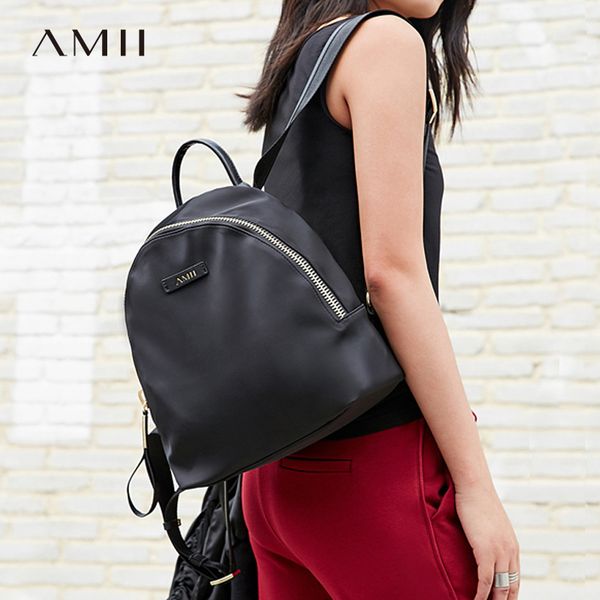 

amii minimalist oxford backpack women fashion solid waterproof zipper female shoulders travel bag 11774246