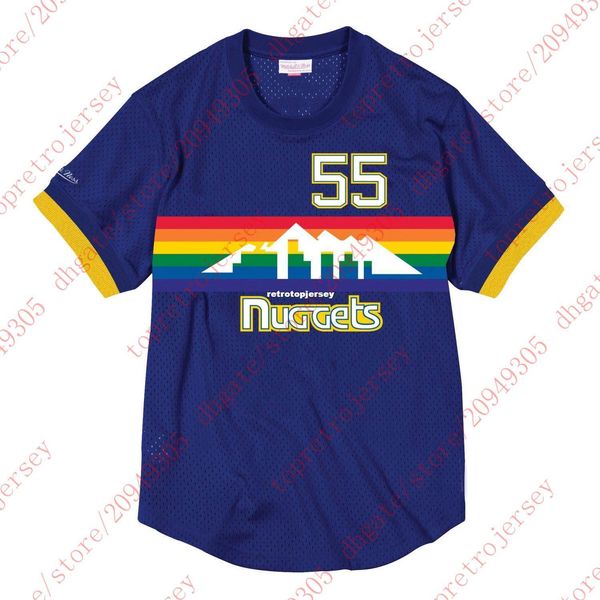 

custom #55 dikembe mutombo mitchell & ness men's mesh blue jersey shirt mens stitched summer tee basketball jerseys ncaa, Gray
