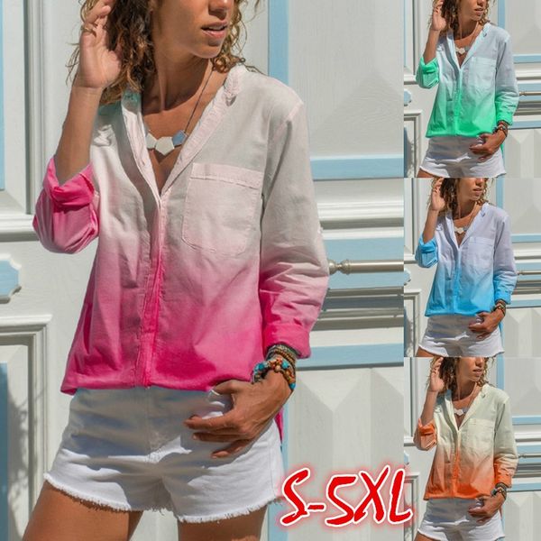 

2019 autumn and winter new women's shirt lapel long sleeve shirt women's wear, White