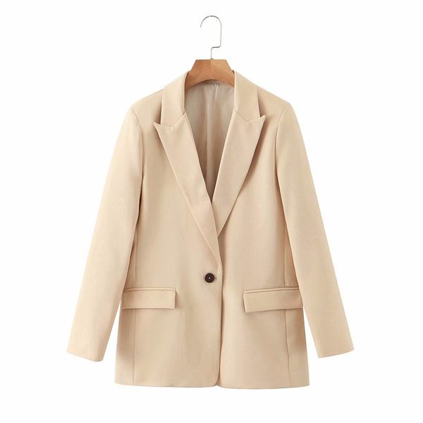 

vintage stylish pockets office lady blazers coat women 2020 fashion notched collar long sleeve outerwear casual chaqueta mujer, Black