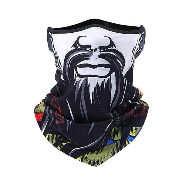 

fashion summer face printed breathable neck tube ski scarf balaclava magic head scarf outdoor hiking cycling accessories may 4th, Black