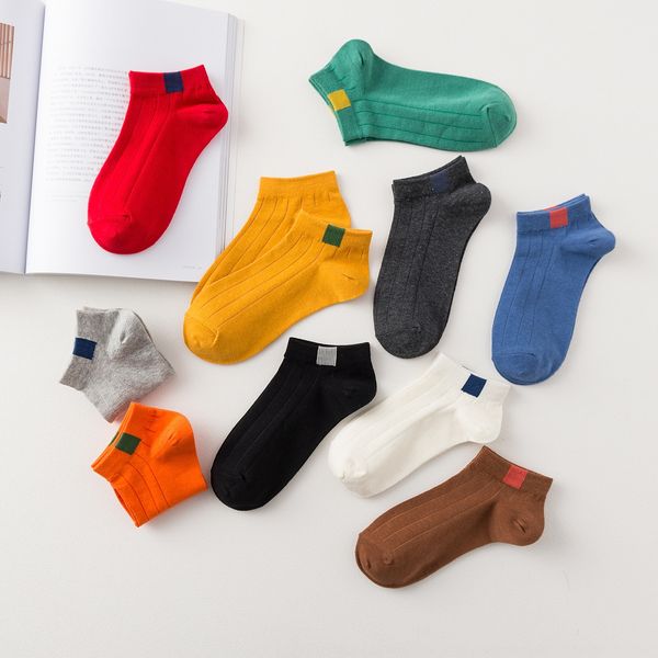 

summer new women's cotton color short tube sweat-absorbing breathable women's socks socksboat socks boat sockssocks, Pink;yellow