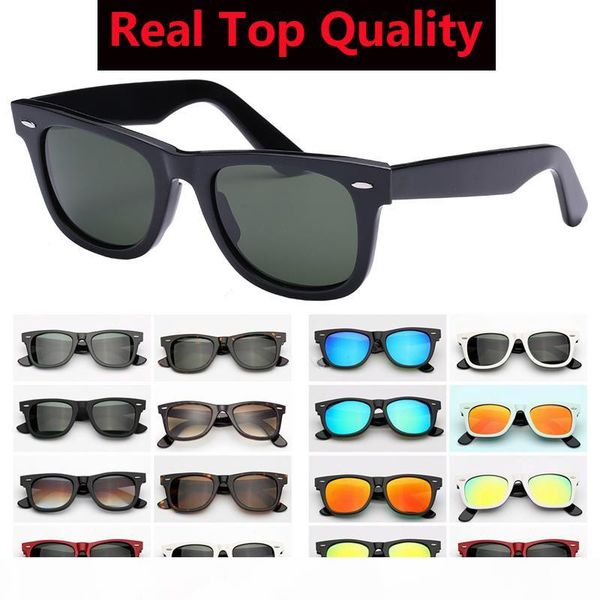 

g15 glass lenses designer men women sunglasses ray model 2140 acetate frame real uv400 sun glasses original leather case packages, White;black