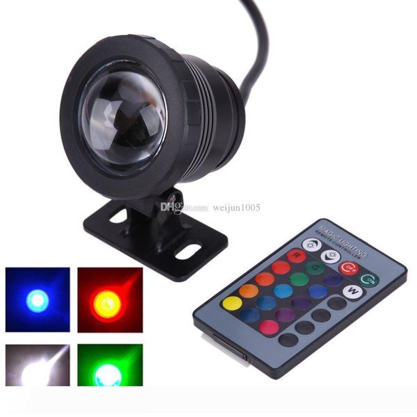

New 10W 12V Remote Control Color Change RGB Underwater LED Flood Light CE RoHS IP68 950lm Underwater Pool Light Underwater Light