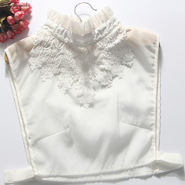 

early autumn new embroidery false decoration exclusive original limited edition beautiful white collar shirt rhinestone white decorative