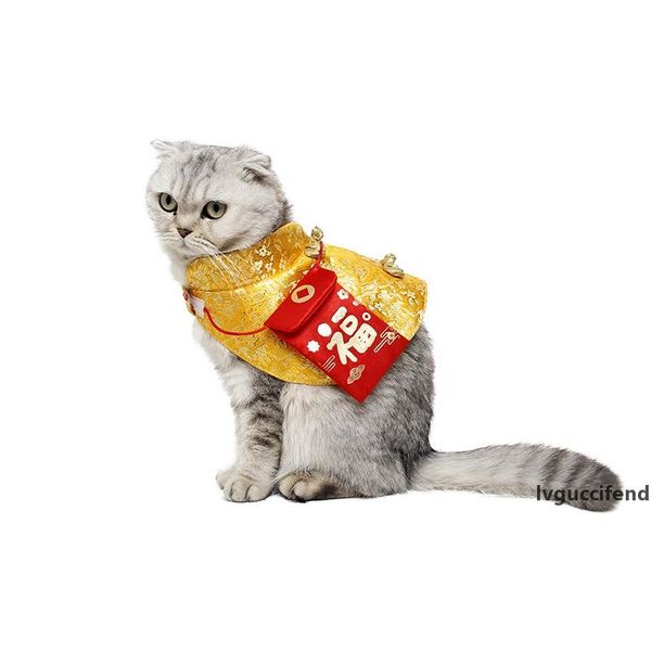

cat cloak red new year gift chinese style cape cloak lovely acrylic christmas 2020pet cat dog new year