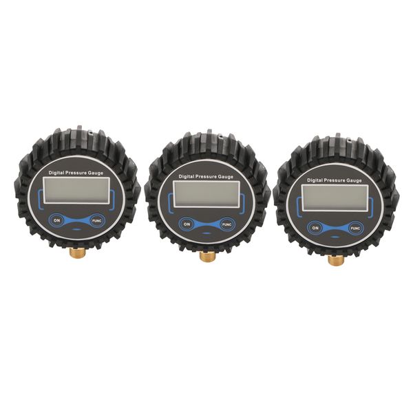 

3x digital tire inflator pressure gauge lcd screen thread 1/4 13mm