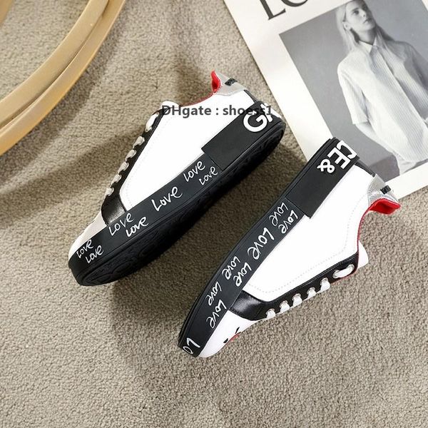 

2021-2020s luxury custom -made men 's and women 's graffiti hand -painted casual sneakers ,stylish and versatile personality par, Black