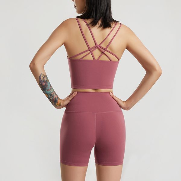 

2020 new dry quick two pieces sports set women workout bra vest high waist yoga shorts tight women outdoor running set, White;red