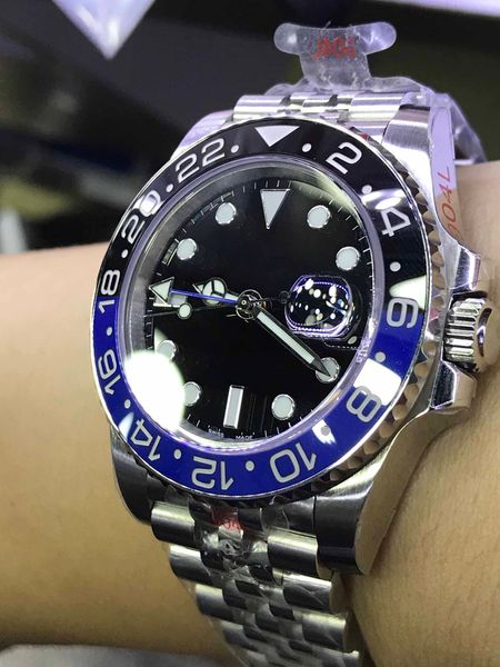 

luxury mechanical watch gm factory jubilee bracelet blue&black bezel 904 steel gmt function swiss 3285 automatic movements 40mm mens, Slivery;brown