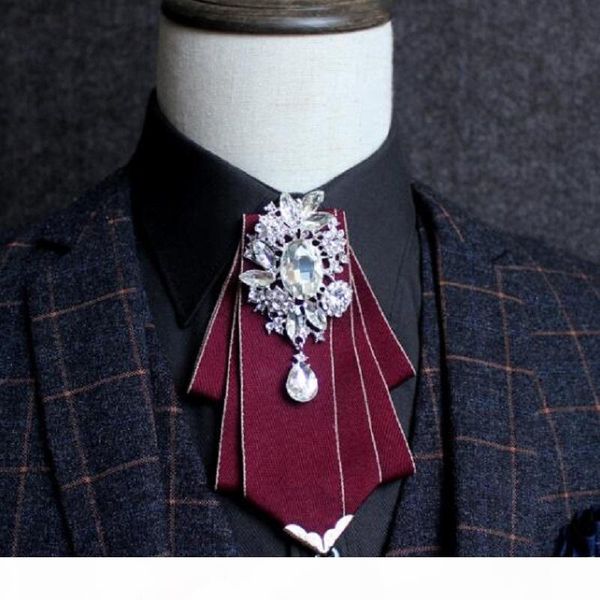 

multilayered ribbon diamond bow-tie for men's business suits bow ties men bow tie groom's clothing accessories suits bowtie, Black;gray