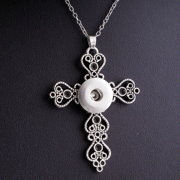

cross love vintage diy 18mm snap button jewelry necklace nc6651, Silver