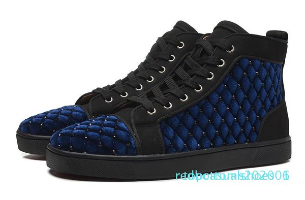 

2019 new designer luxury blue men and women shoes lovers fashion personality high bunge diamond shape wild models yards at01, Black