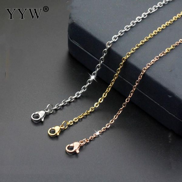 

yyw fashion new stainless steel necklace plated rose gold color female titanium steel necklace jewelry chain, Silver