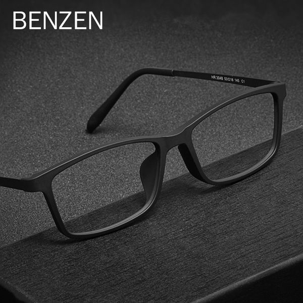 

benzen optical glasses frame men ultralight plastic titanium myopia eye glasses tr 90 male prescription eyewear 5269b, Black