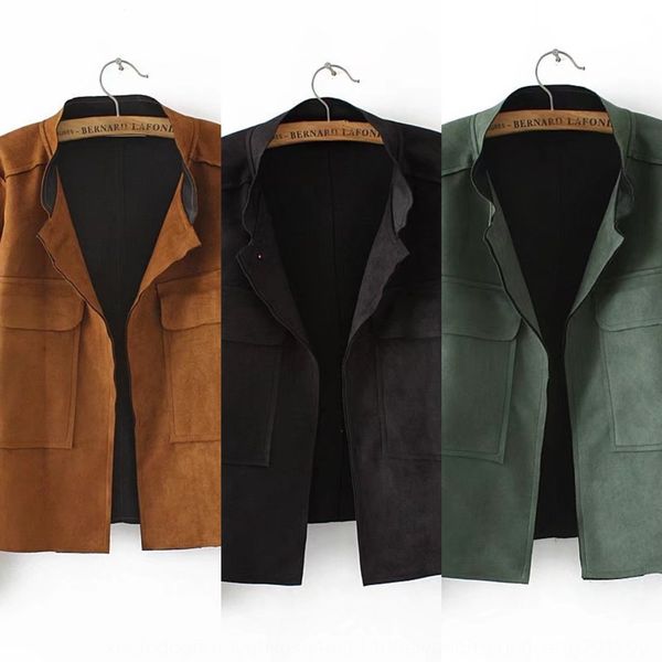 

autumn new large size suede small women's three colors autumn new large size coat suede small coat women's three colors, Tan;black