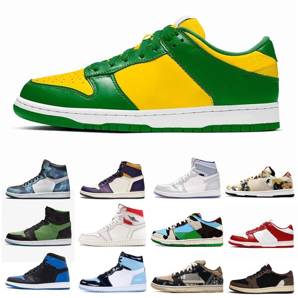 

new mens basketball shoes 1s high og tie dye pine turbo green bloodline 1 men women sports sneaker trainers 36-46