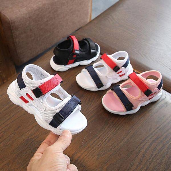 

girls summer sandals children's soft bottom beach sandals 1-8 years old baby non-slip comfortable cute sports shoes, Black