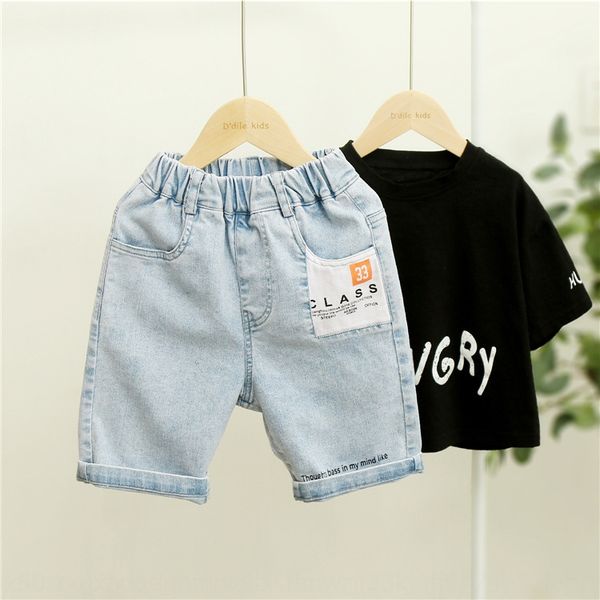 

ins children's and jeans children's wear jeans wear all-match denim pants 2020 new stretch denim main style five-legged pants, Blue