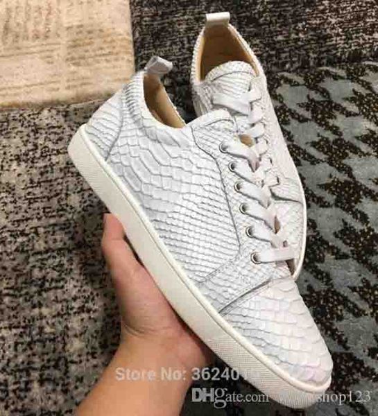 

классический красный подошва мужская обувь flat нет шипастое младший orlato натуральная кожа red bottom кроссовки low cut, дни рождения пода, Black