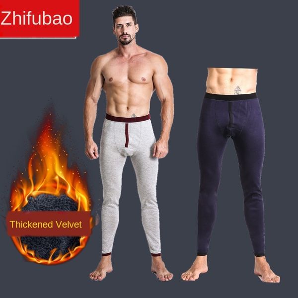 

single piece velvet thickened new slim leggings men's warm warm tight tight pants modal stretch autumn pants, Black;white