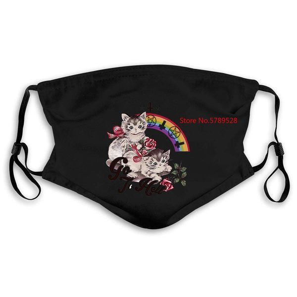 

metalhead cats go to hell hiphop summer milk silk women harajuku round neck mask women kids pm25 jckop