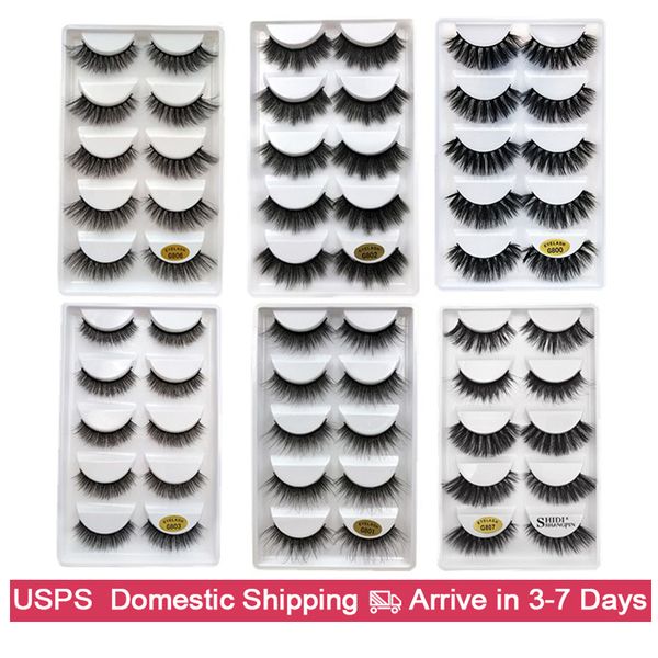 

5 pairs false eyelashes make up natural long lashes mink eyelashes 3d for makeups maquiagem mink lash cilios faux cils