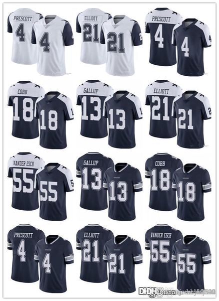 

мужчины молодежи даллас ковбои женщины 21 ezekiel elliott 4 dak prescott 55 leighton vander esch 18 randall cobb футбол футбол флот, Black;red