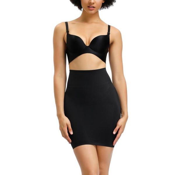 

women bulifter skirt high waist black slimming solid color underwear plus size, Black;red