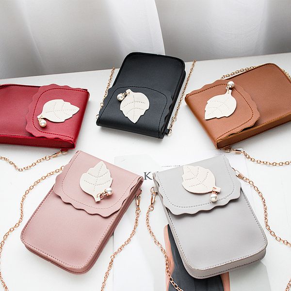

women's spring and summer new leaves simple small bag chain shoulder/crossbody bag