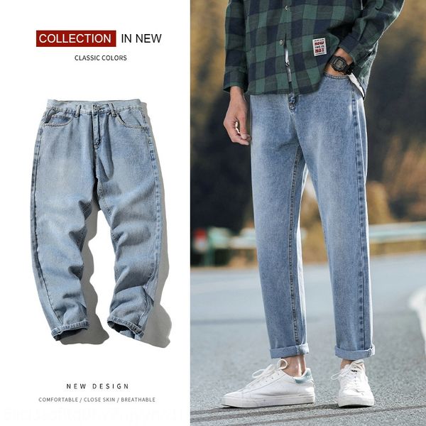 

инспекция по качеству 20 весной новый мужской моды бренд корейский стиль случайные случайные брюки и джинсы брюки прямые свободные джинсы ds, Blue