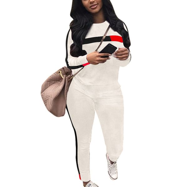 

laamei autumn casual women long sleeve hoodies pants tracksuit sweatshirt pant suit jogging set outwear winter warm new, Gray