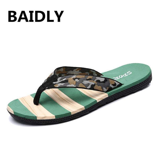 

flat summer beach flip flops for men anti-slip striped outdoor slippers korean leisure beach mens flip flops shoes, Black