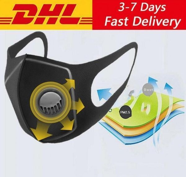 

US Stock Anti Dust Mask with valve PM2.5 Breathing Filters Cycling Face Mouth Cotton Masks Respirator Washable Reusable Anti Fog Haze Adult