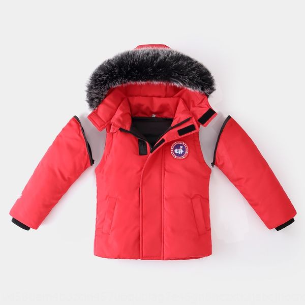 

8x5zq new thickened warm fashion casual trendy warm clothing down jacket children's clothing detachable sleeve/cap small and medium chi, Blue;gray