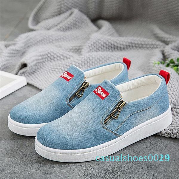 

2019 новая весна осень плоские туфли для женщин denim flat платформа классическая мода плоские повседневная обувь кроссовки zapatos de c14, Black