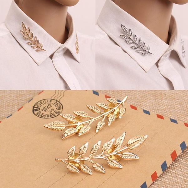 

fashion women gold color leaf collar pin creative shirt brooch jewelry christmas gift broches jewelry, Gray