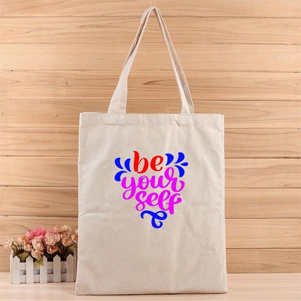 

fashion be yourself girl and womens casual canvas tote bags suits for shopping,gift,wedding, birthday or anything else