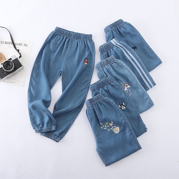 

z22ix 130-170 medium large children's 19 summer and jeans anti mosquito pants jeans high-end medium and large children's vertical, Blue