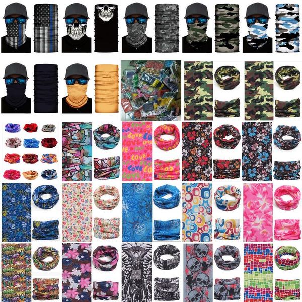 

new 10styles motorcycle bicycle outdoor sports neck face cosplay mask skull mask full face head hood protector bandanas party masks eoxly