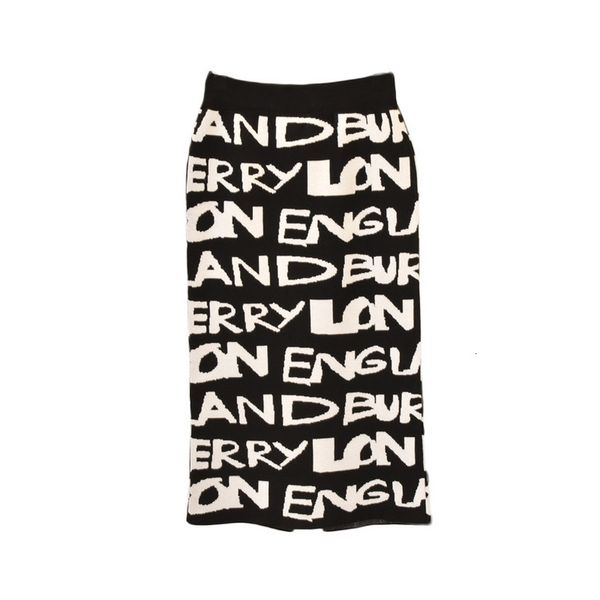 

womens skirt knitting embroidery autumn letters knit thick soft pencil skirts students japan woman faldas female ls149, Black